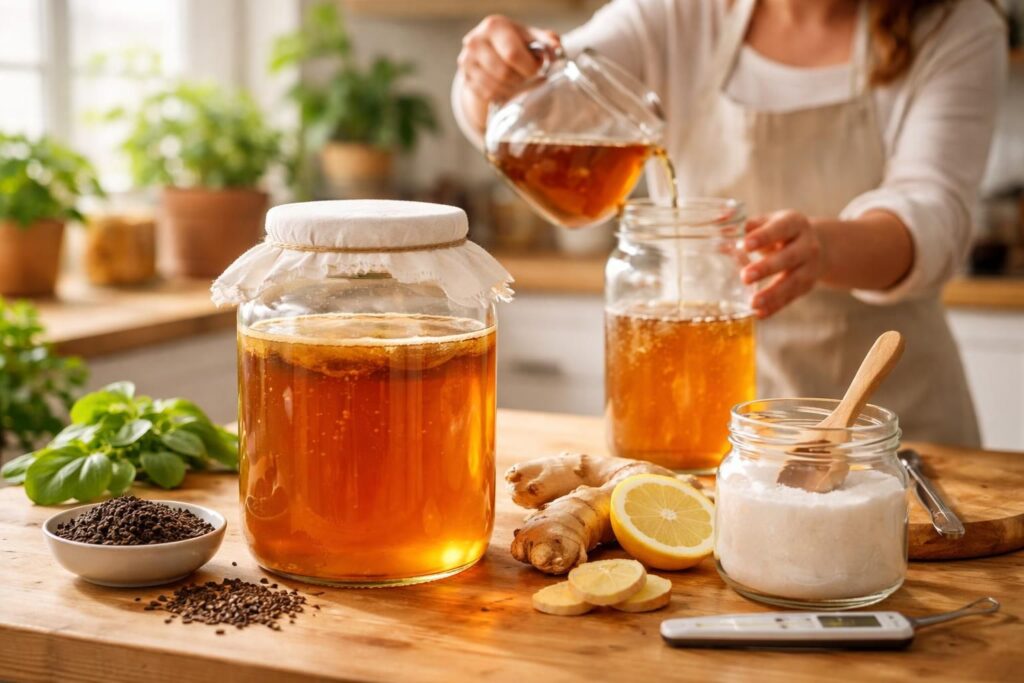 découvrez comment préparer facilement votre kombucha maison avec notre recette simple et rapide pour une boisson fermentée saine et savoureuse.