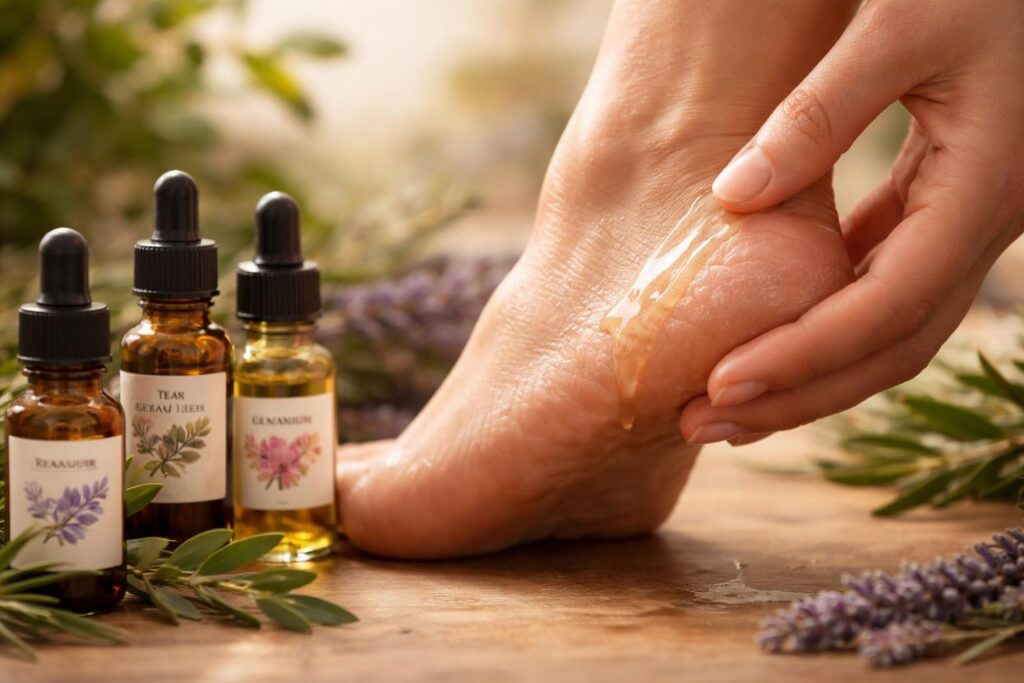 découvrez quelles huiles essentielles utiliser pour hydrater naturellement et efficacement les pieds secs, et retrouvez des pieds doux et confortables au quotidien.