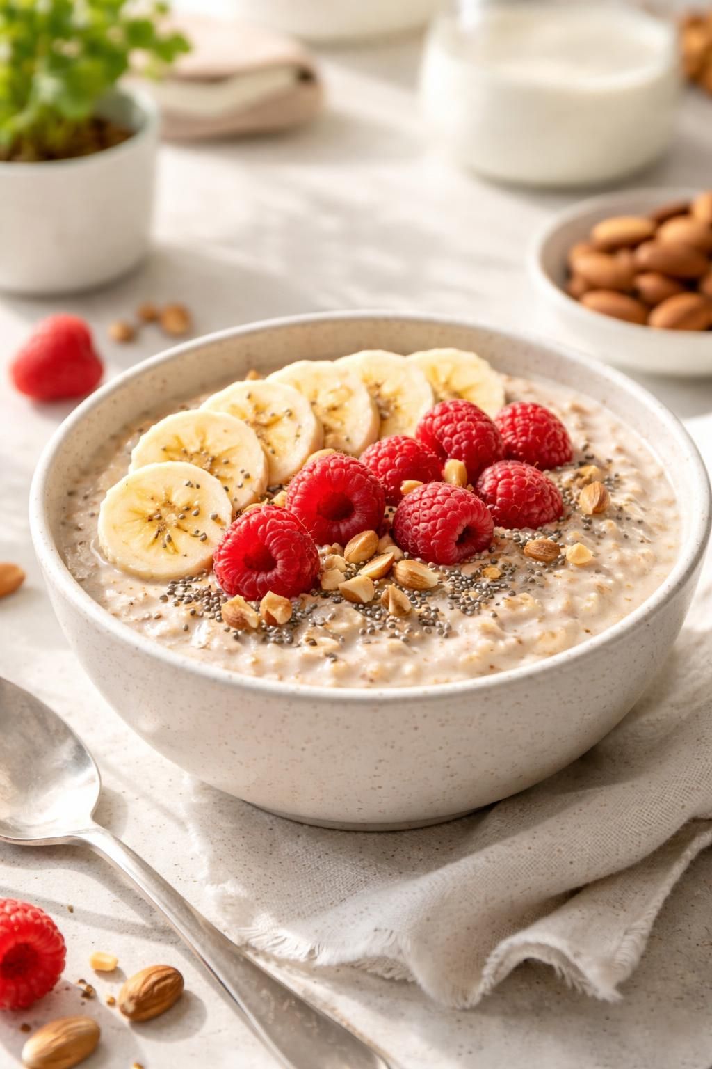 découvrez une recette saine et gourmande de porridge au lait d'amande pour bien démarrer votre journée avec énergie et plaisir.