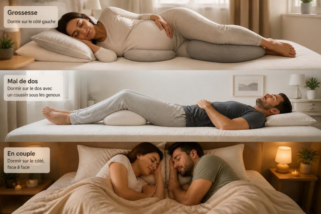 découvrez les meilleures positions pour dormir adaptées à votre condition : grossesse, mal de dos ou en couple, pour un sommeil confortable et réparateur.