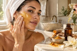 découvrez les bienfaits du curcuma pour le visage et les propriétés nourrissantes de son huile précieuse pour prendre soin de votre peau.